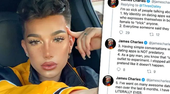 James Charles has responded to accusations over his Tinder profile
