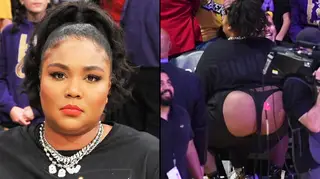 Lizzo attends a basketball game between the Los Angeles Lakers and the Minnesota Timberwolves at Staples Center.