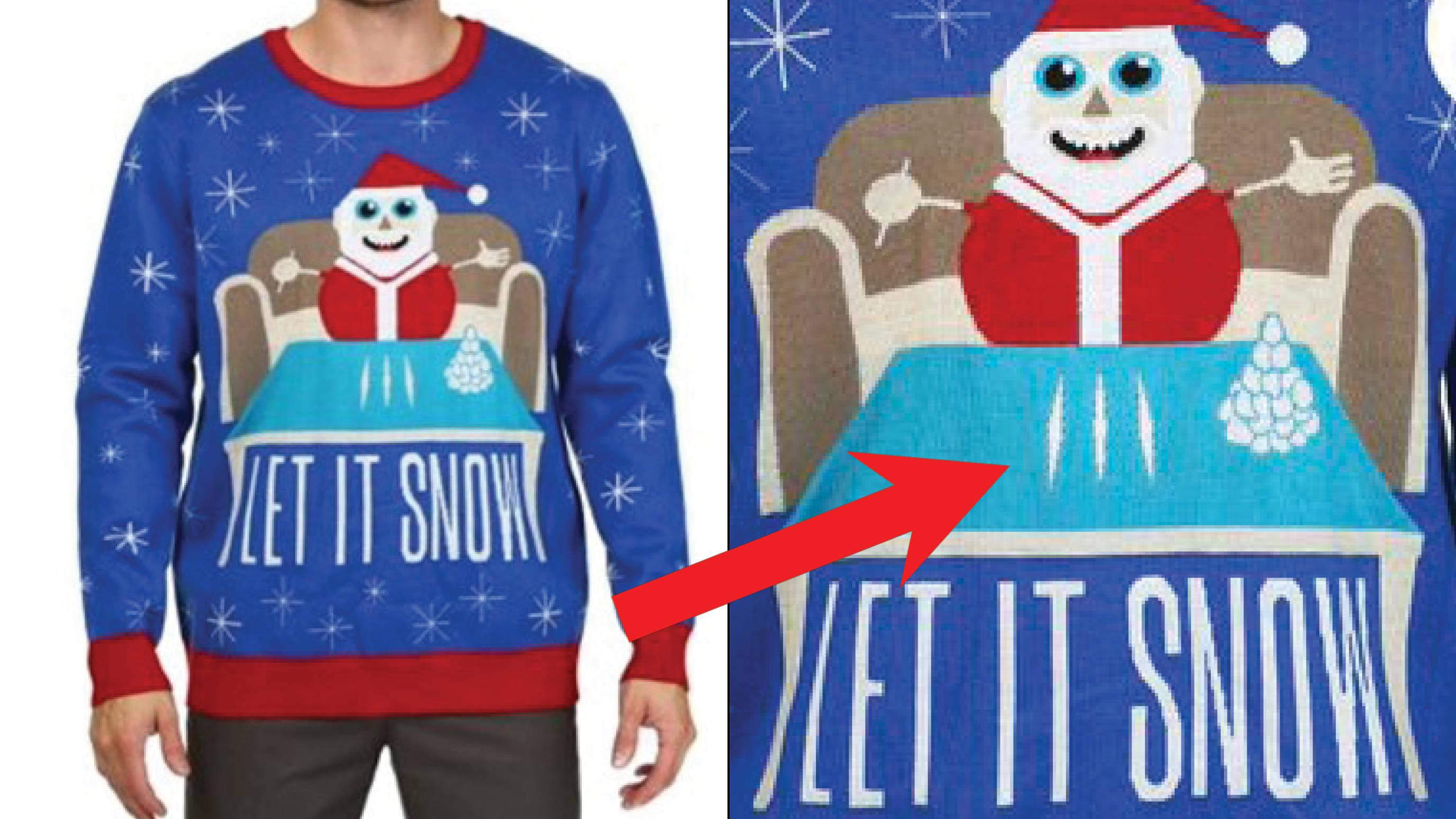 Walmart Apologises For Christmas Sweater Showing Santa With Lines