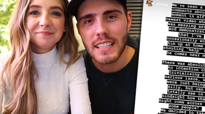 Zoe Sugg and Alfie Deyes delete video after apologising for 'domestic abuse joke'