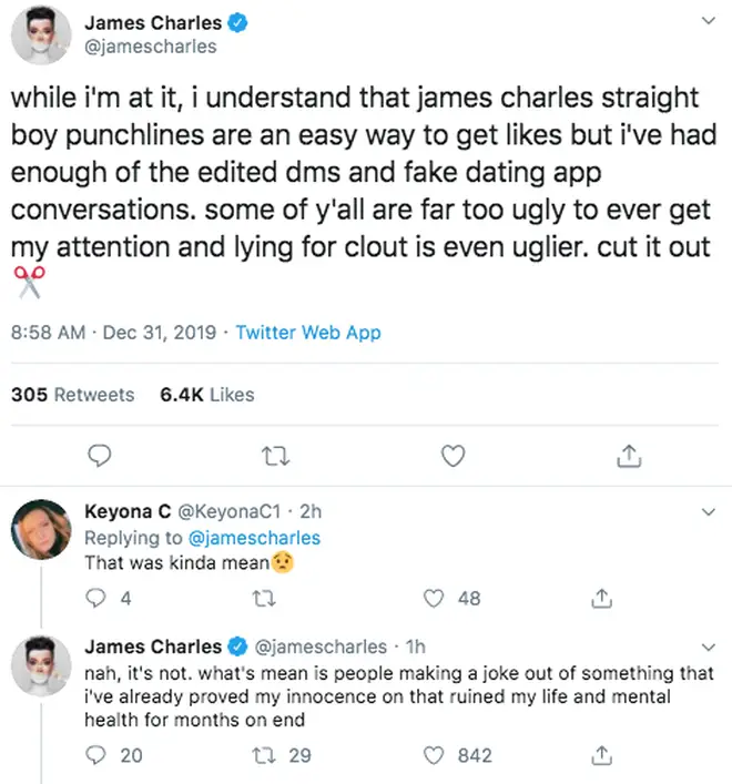 James Charles slams fake dms and social media conversations