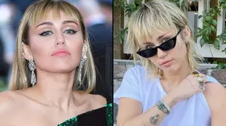 Miley Cyrus arrives for the 2019 Met Gala, new hair.