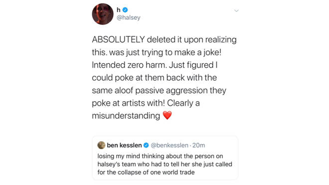 Halsey apologises for insensitive 9/11 tweet in response to negative Manic review (3)