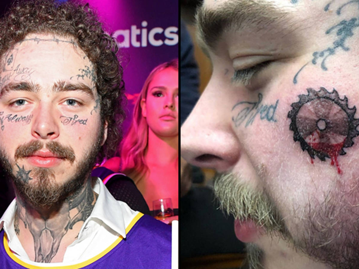 Post Malone debuts huge new face tattoo - PopBuzz
