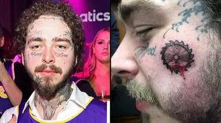 Post Malone debuts huge new face tattoo