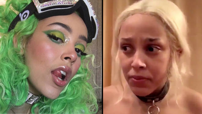 Doja Cat, known for her raunchy lyrics, has sparked controversy after she was fidgeting on an Instagram Live. 