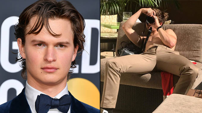 Ansel Elgort's bulge in Speedo shorts were trending after his penis pi...