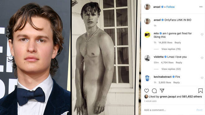 Ansel Elgort Nude Instagram Post
