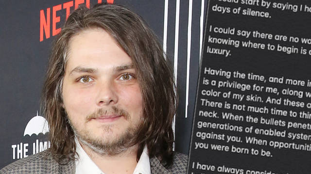Gerard Way calls on white people to be "non-performative" allies to black people
