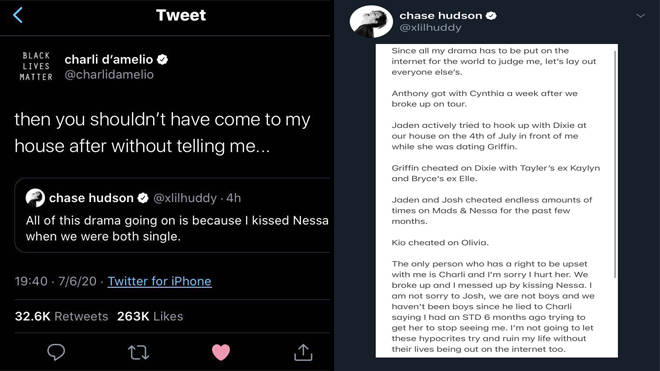 Charli D'Amelio drags Chase Hudson after he accuses TikTok stars of cheating (2)