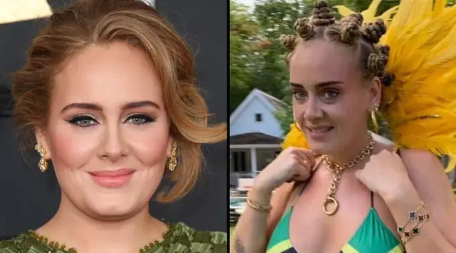 Adele wore Bantu Knots and a Jamaican bikini in celebration of what would have been Notting Hill Carnival.