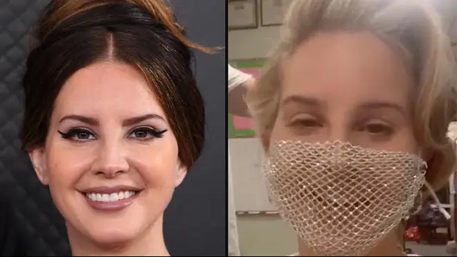 Lana had previously worn the decorative face mask on the cover of Interview Magazine.