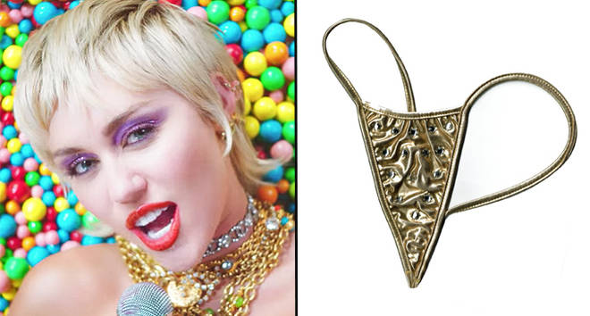 Miley Cyrus is selling a real golden g-string