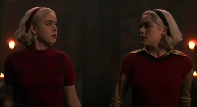 What happens to Sabrina Spellman and Sabrina Morningstar in CAOS Part 4?