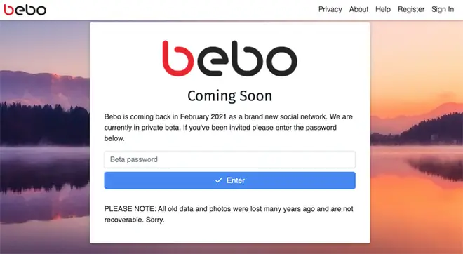 The new Bebo website