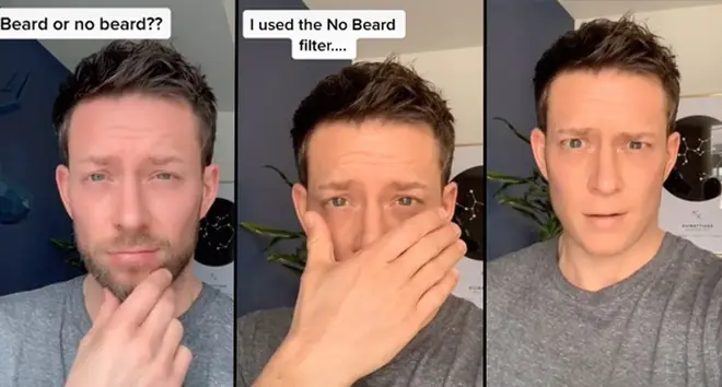 smal bakke Net Here's how to use the no beard filter on TikTok and Snapchat - PopBuzz