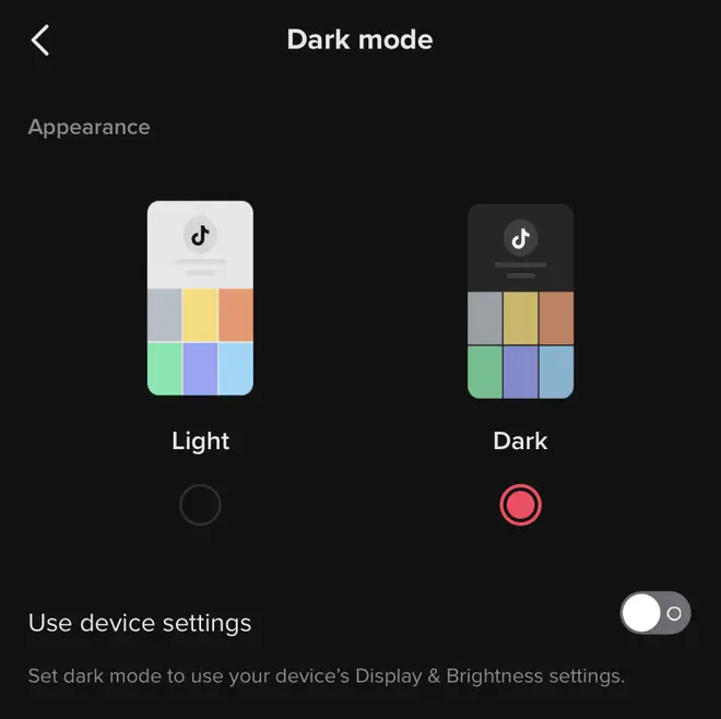 How to enable TikTok dark mode