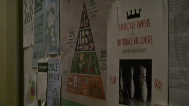 Baxter High vs. Riverdale High's bowling tournament was advertised on the bulletin board