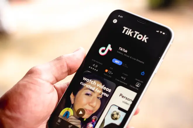 TikTok logo in App Store seen displayed on a smartphone screen