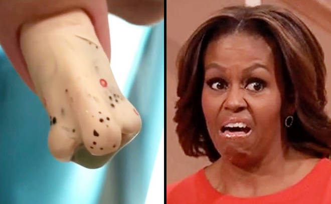 Michelle Obama eww gif/dripping snot nail
