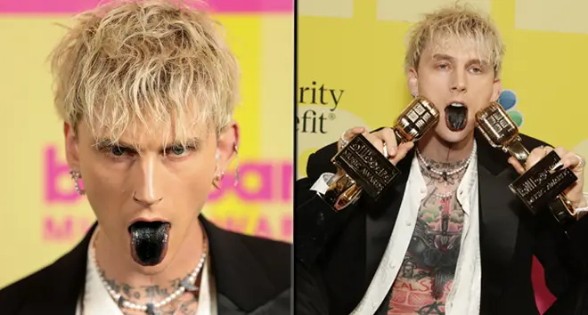 Machine Gun Kelly painted his tongue black for the Billboard Music Awards