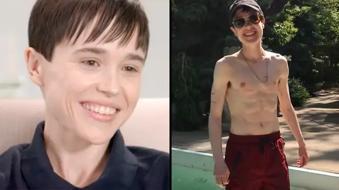Elliot Page celebrates first shirtless swim since coming out as trans