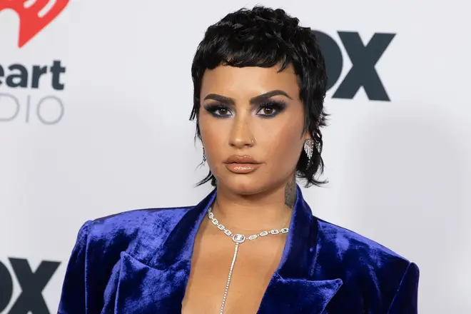 Demi Lovato is seen arriving at the 2021 iHeartRadio Music Awards