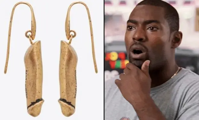 Yves Saint Laurent penis earrings/The Wire Wow GIF