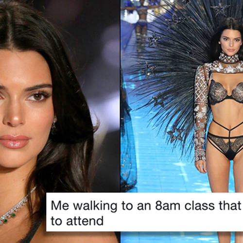 Kendall Jenner's walk at the Victoria's Secret Fashion Show has been turned into a meme