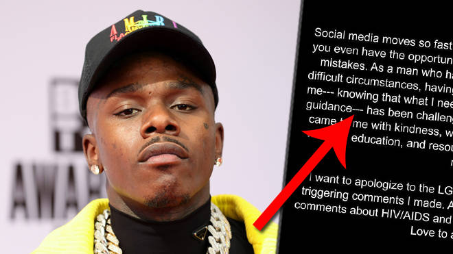 DaBaby apologises to the LGBTQ+ community after doubling down on his homophobic remarks