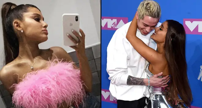 Ariana Grande mirror selfie/Pete Davidson and Ariana Grande attend the 2018 MTV Video Music Awards