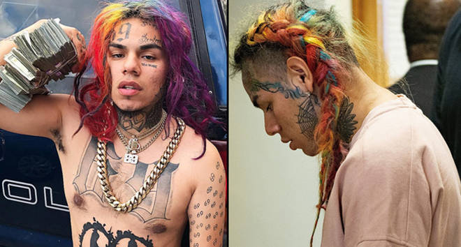 Tekashi 69 with a stack of money/arriving for his arraignment on assault charges in County Criminal Court #1 at the Harris County Courthouse