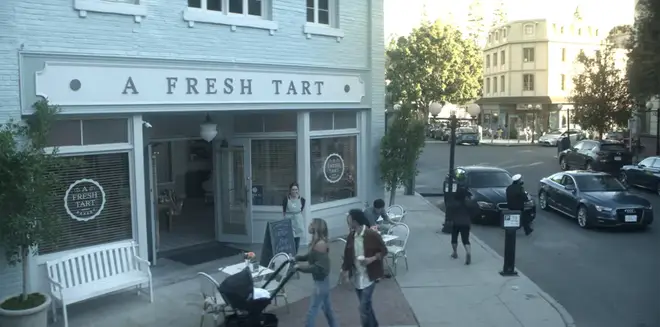 You season 3 filming locations: Love's bakery is located on the Warner Bros. backlot