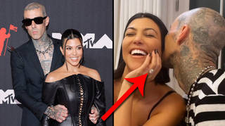 Kourtney Kardashian shows off giant ring after getting engaged to Travis Barker