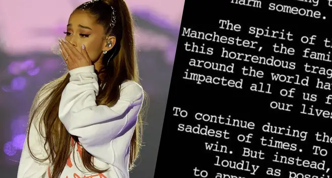 Ariana Grande Manchester letter