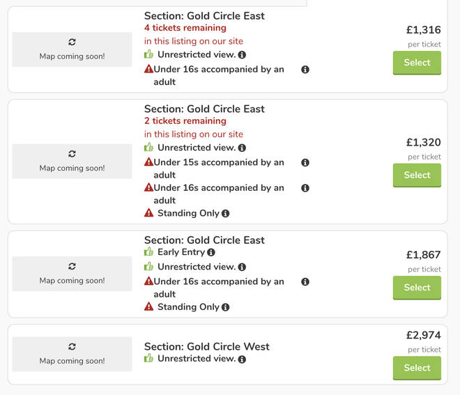 Adele tickets are being re-listed on Viagogo for over 4 times the price