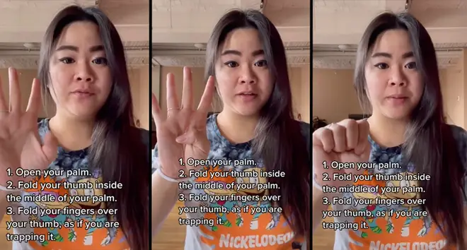 What is the hand gesture for help on TikTok?