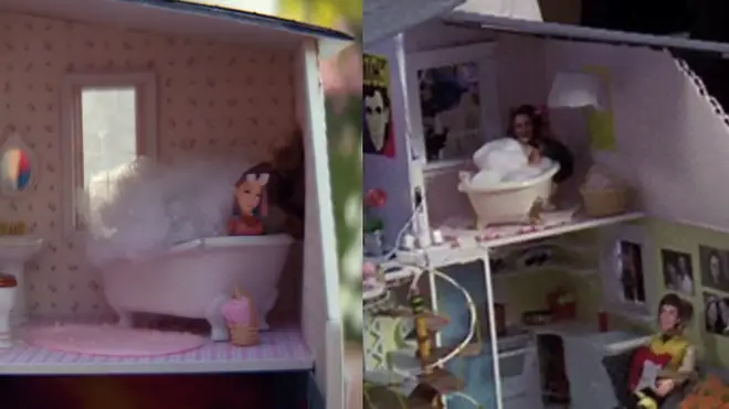 The 'thank u, next' dollhouse even features paper doll Ariana in the bath like Jenna Rink
