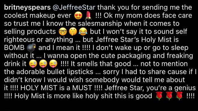 Jeffree Star responds after Britney Spears deletes Instagram post praising Jeffree Star Cosmetics (2)
