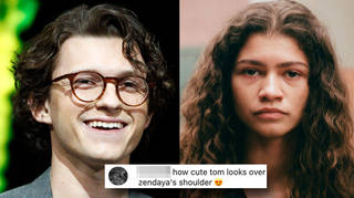 Euphoria fans are living for this photo of Tom Holland peeping behind Zendaya.