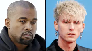 Kanye West says no-one's ever heard a Machine Gun Kelly song before.