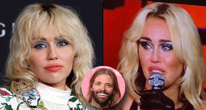 Miley Cyrus shares tearful tribute to Foo Fighters' Taylor Hawkins.