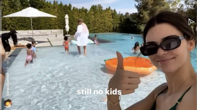 Kendall Jenner jokes "still no kids" on Instagram Stories