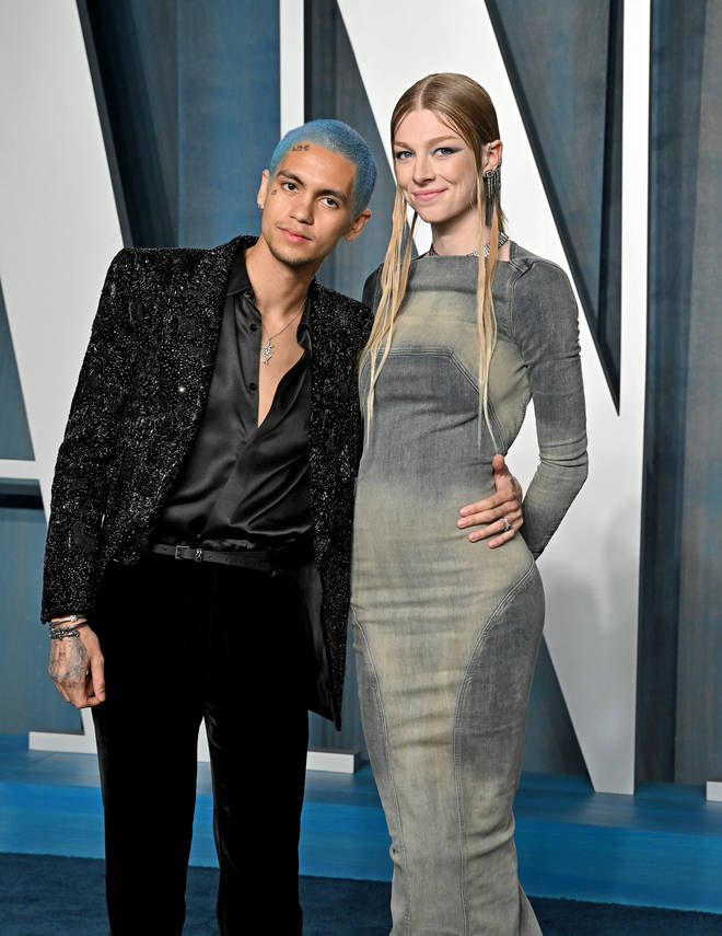 Dominic Fike and Hunter Schafer attend the 2022 Vanity Fair Oscar Party