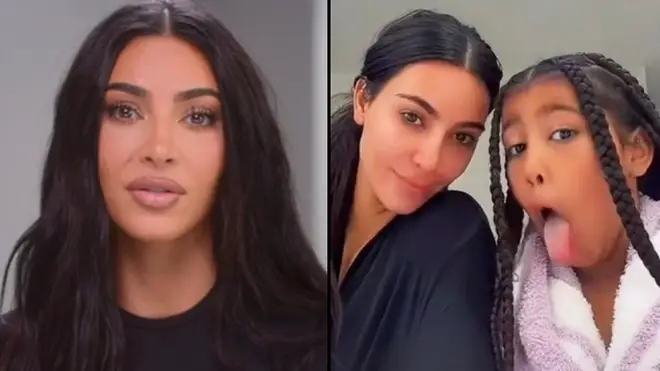 North West almost ruined Kim Kardashian's Christmas card by flipping the middle finger