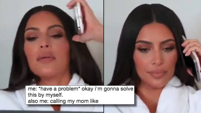 Kim Kardashian making a phone call meme