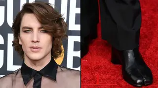 Everyone is losing it over Cody Fern's "hoof" boots at the Golden Globes.