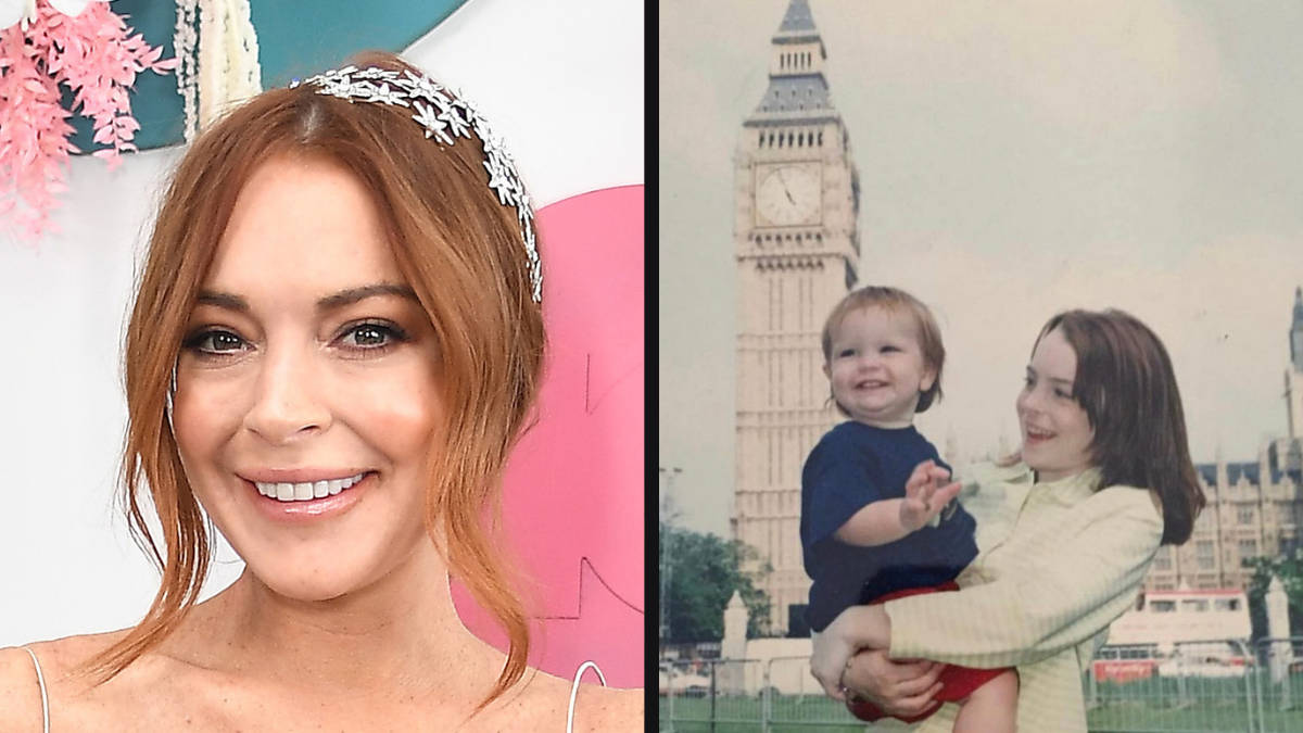 Lindsay Lohan recreated the photo with her younger brother Dakota Lohan. 