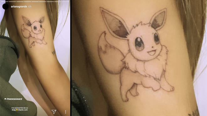 Ariana Grande's new Pokémon tattoo of Eevee