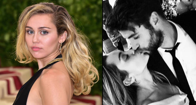 Miley Cyrus attends the Met Gala/kissing liam hemsworth.